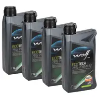 4L 4 Liter WOLF ECOTECH 75W PREMIUM Getriebeöl Schaltgetriebeöl API GL-4+