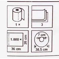 Putzrolle Putztücher Putzpapier Papierrolle WEISS 3-LAGIG 36x26cm 1000 Blatt