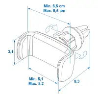 PROPLUS 240044 Telefon-/PDA-Halter Handy Halterung Lüftungsgitter universal KFZ Auto