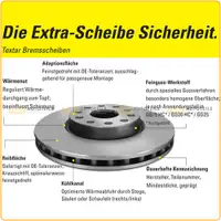 TEXTAR 92120903 Bremsscheiben Satz AUDI A3 8P Q2 VW Golf 5 6 Jetta Scirocco hinten