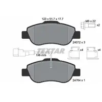 TEXTAR 2407202 Bremsbeläge + Warnsensor FIAT 500 / C (312_) FORD Ka (RU8) 1.2 1.3 D vorne