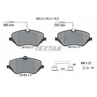 TEXTAR 2413303 Bremsbeläge + Warnkontaktsensor CITROEN C5 III C6 PEUGEOT 407 vorne