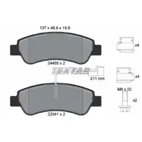 TEXTAR 2446503 Bremsbeläge + Sensor CITROEN Jumper 2 FIAT Ducato OPEL PEUGEOT Boxer hinten