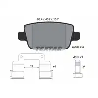 TEXTAR 2453702 Bremsbeläge LAND ROVER Freelander 2 (L359) bis Fgst. CH999999 hinten