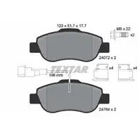 TEXTAR 2476401 Bremsbeläge + Warnsensor FIAT 500 C (312_) 1.2 FORD Ka (RU8) 1.3 TDCi vorne