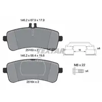 TEXTAR 2516301 Bremsbeläge MERCEDES W205 S205 C/A205 W222 C/A217 R231 63 AMG GT hinten