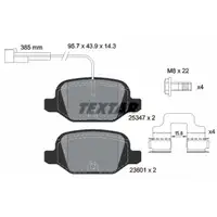 TEXTAR 2534701 Bremsbeläge + Warnsensor ABARTH / FIAT 500 / C (312_) 500X (334_) hinten