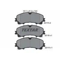 TEXTAR 2211701 Bremsbeläge NISSAN X-Trail 3 T32 mit 3. Sitzreihe RENAULT Koleos 2 HC vorne