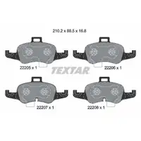 TEXTAR 2220501 Bremsbeläge Bremsklötze AUDI TT TTS (FV) PR-1LK/1LH/1LW vorne