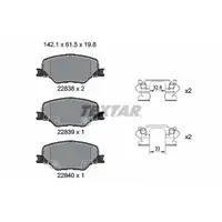 TEXTAR 2283801 Bremsbeläge OPEL Insignia B 16 Zoll bis Fgst. L1999999 vorne 84124408