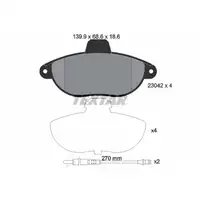 TEXTAR 2304201 Bremsbeläge + Warnsensor PSA Evasion Jumpy 1 806 Boxer FIAT Scudo vorne