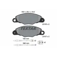 TEXTAR 2313503 Bremsbeläge + Warnkontaktsensor CITROEN Xantia (X1_, X2_) XM (Y4) vorne