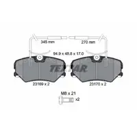 TEXTAR 2316901 Bremsbeläge + Sensor CITROEN ZX (N2) 2.0 16V PEUGEOT 306 2.0 ST / S16 vorne