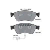 TEXTAR 2389601 Bremsbeläge + Sensor AUDI A8 4E D3 PR-1LL/1LM VW Phaeton PR-1ZL/1ZK vorne