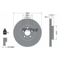 TEXTAR 92046803 Bremsscheiben Satz ALFA ROMEO 147 156 164 FIAT Doblo 263 Tipo 356 vorne