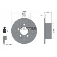 TEXTAR 92054500 Bremsscheiben Satz CITROEN XM (Y3) (Y4) 05.1989-10.2000 hinten