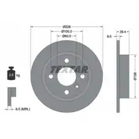 TEXTAR 92082800 Bremsscheiben Satz VOLVO 460 (464) 480 (482) ab 09.1991 hinten