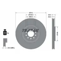 TEXTAR 92098505 Bremsscheiben Satz VW Golf 4 1.8 T GTI 2.3 V5 2.8 VR6 AUDI A3 S3 8L1 vorne