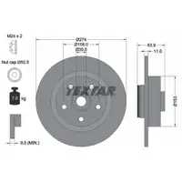 TEXTAR 92142203 Bremsscheiben + Radlager Satz RENAULT Laguna 2 Grand Scenic 2 hinten