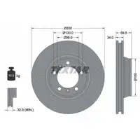 TEXTAR Bremsscheiben Satz PORSCHE 996 997 991 718 Boxster Cayman (982) S 2.5 vorne