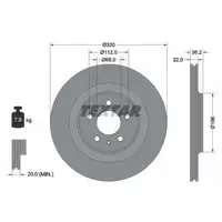 TEXTAR 92160303 Bremsscheiben Satz AUDI A4 S4 B8 S5 8T 8F Q5 8RB PR-1KE hinten 8K0615601C