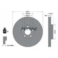 TEXTAR 92162305 Bremsscheiben Satz FORD Galaxy S-Max WA6 VOLVO S60 S80 V60 V70 XC70 vorne