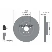 TEXTAR 92168203 Bremsscheiben Satz VOLVO S60 II S80 II V60 I V70 III XC70 II vorne