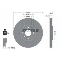 TEXTAR 92168503 Bremsscheiben Satz CITROEN C4 DS OPEL Corsa F Mokka PEUGEOT 208 308 vorne