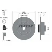 TEXTAR 92195903 Bremsscheiben + Radlager Satz RENAULT Clio 4 RS Megane 3 Scenic 3 hinten