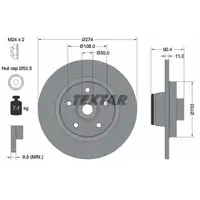 TEXTAR 92196203 Bremsscheiben + Radlager Satz MERCEDES Citan W415 RENAULT Kangoo 2 hinten