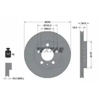 TEXTAR Bremsscheiben + Beläge + Sensor VW Polo 9N 1.2 ohne Servo SKODA Fabia 1 2 vorne