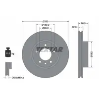 TEXTAR Bremsscheiben Satz PORSCHE Cayenne (9PA) PR-1LK VW Touareg (7L 7P) PR-1LC/1LE vorne