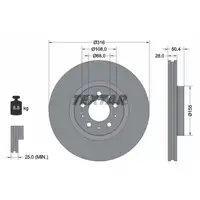 TEXTAR 92126603 Bremsscheiben Satz VOLVO XC90 I (275) 16 Zoll 10.2002-09.2014 vorne