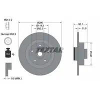 TEXTAR 92254103 Bremsscheiben + Radlager Satz RENAULT Grand / Scenic 3 2.0 dCi hinten