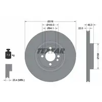 TEXTAR 92255003 Bremsscheiben Satz MINI R56 R55 R57 R58 R59 John Cooper Works vorne