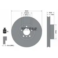 TEXTAR 92269505 Bremsscheiben Satz BMW 7er E65 E66 E67 750i 367 PS 03.2005-08.2008 vorne