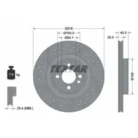 TEXTAR 92279105 Bremsscheiben Satz MINI R56 R55 R57 R58 R59 Johne Cooper Works vorne