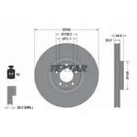 TEXTAR 92283403 Bremsscheiben Satz CITROEN DS OPEL Astra L PEUGEOT vorne 9804605780