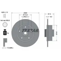 TEXTAR 92295203 Bremsscheiben + Radlager Satz RENAULT Megane 4 Grandtour hinten