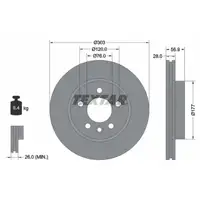 TEXTAR 92228905 Bremsscheiben Satz VW Amarok PR-2E3 09.2010-05.2022 vorne