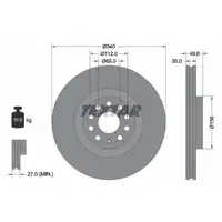 TEXTAR Bremsscheiben + Bremsbeläge + Sensor AUDI TT (FV) PR-1LK/1LH/1LW vorne