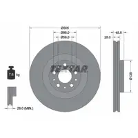 TEXTAR 92237603 Bremsscheiben Satz FIAT 500L (351_ 352_) Doblo (263_) OPEL Combo X12 vorne