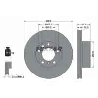 TEXTAR 92304905 Bremsscheiben Satz MERCEDES-BENZ G-Klasse W461 W463 vorne 4634210312