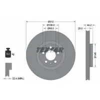 TEXTAR 92306405 Bremsscheiben Satz AUDI A1 (GB) 25-40 TFSI PR-1ZA/1ZK vorne 2Q0615301J