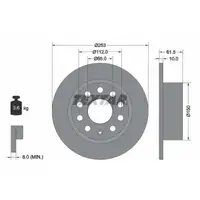 TEXTAR 92306603 Bremsscheiben Satz SKODA Octavia 3 ab 02.2017 1KD hinten 5Q0615601C