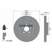 TEXTAR 92317203 Bremsscheiben Satz FORD Galaxy CK S-Max CJ ab 10.2107 17 Zoll vorne