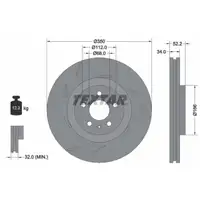 TEXTAR Bremsscheiben Satz PORSCHE Macan (95B) 2.0 3.0 / S / GTS 3.6 Turbo PR-1LB/1LF vorne