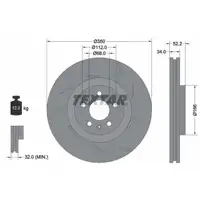 TEXTAR Bremsscheiben Satz PORSCHE Macan (95B) 2.0 3.0 / S / GTS 3.6 Turbo PR-1LB/1LF vorne