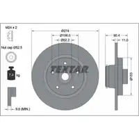 TEXTAR 92329403 Bremsscheiben + Radlager Satz MERCEDES Citan W415 RENAULT Kangoo hinten