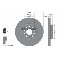 TEXTAR 92334805 Bremsscheiben Satz VW Golf 8 AUDI A3 8Y PR-1ZD vorne 5WA615301